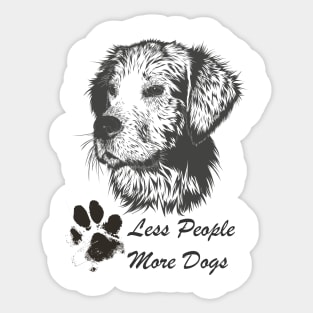 Less people more dogs Sticker